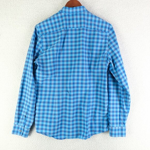 Paul Smith Shirt Womens Medium Blue Check Button Up Long Sleeve Preppy - Picture 4 of 9